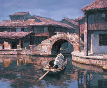 夜明けの水郷 中国の陳亦菲 Oil Paintings